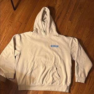 Beige Hoodie with Blue Rogue Logo